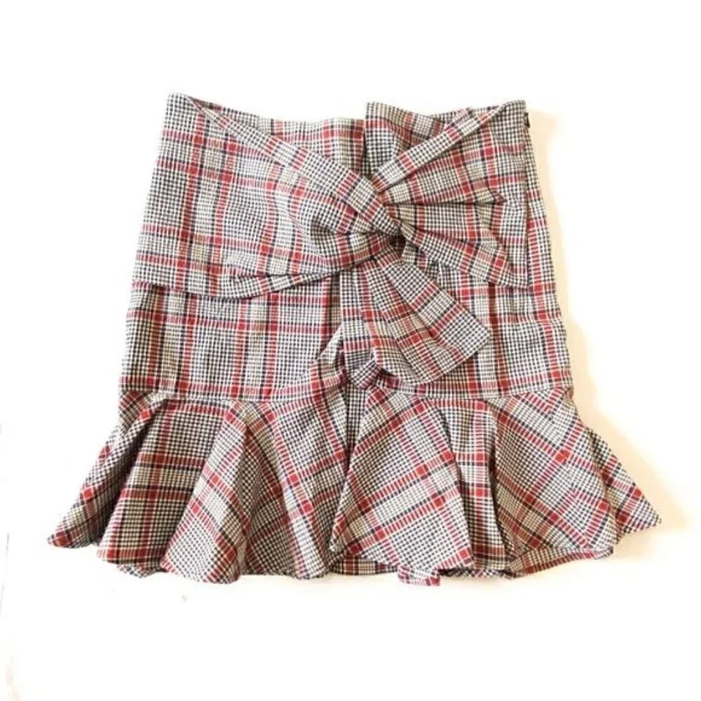 NWT Veronica Beard Picnic Plaid Print Skirt size 0